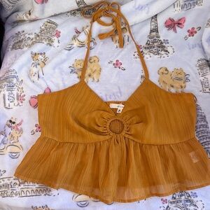 Le Lis Burnt Orange Halter Top